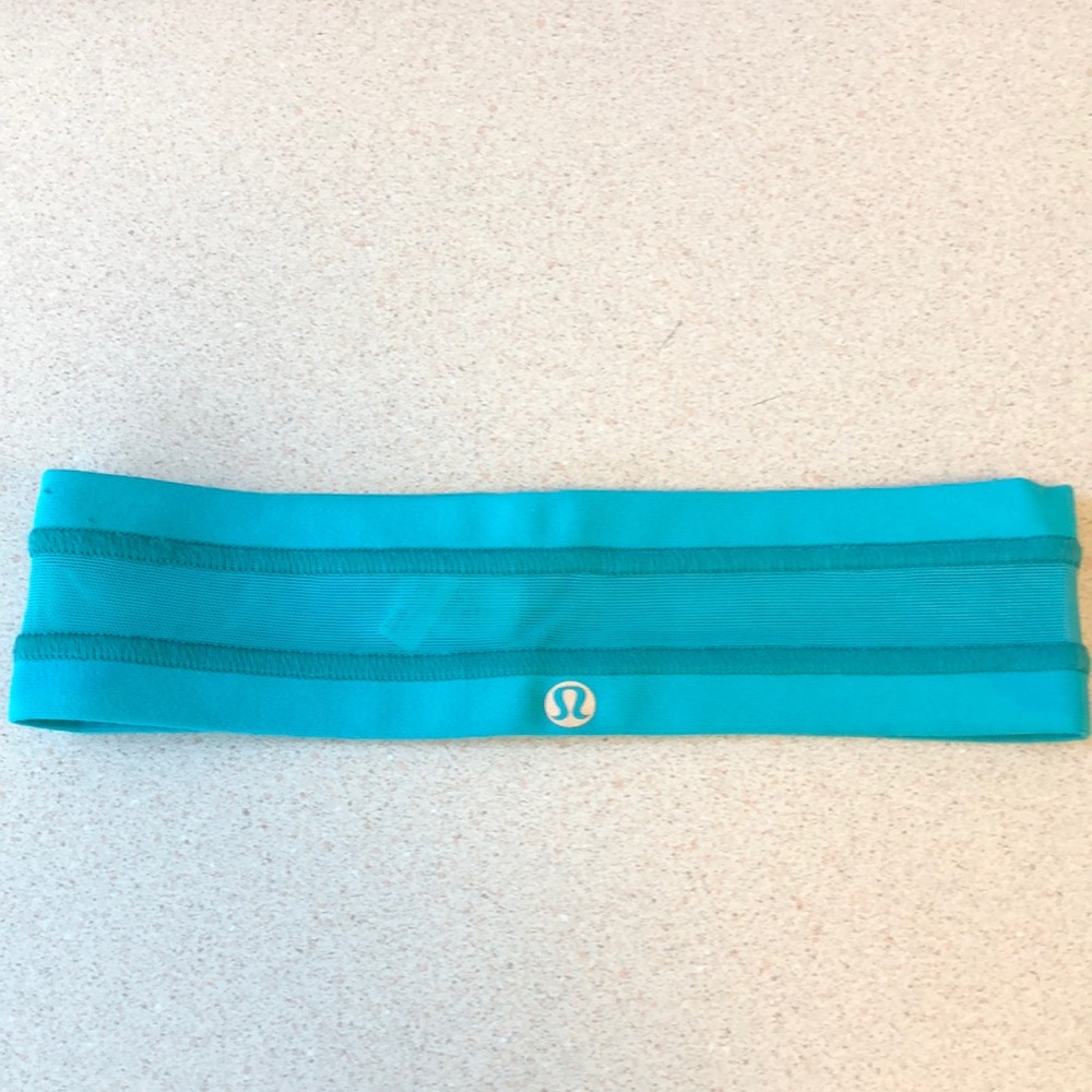 Lululemon teal headband with mesh
